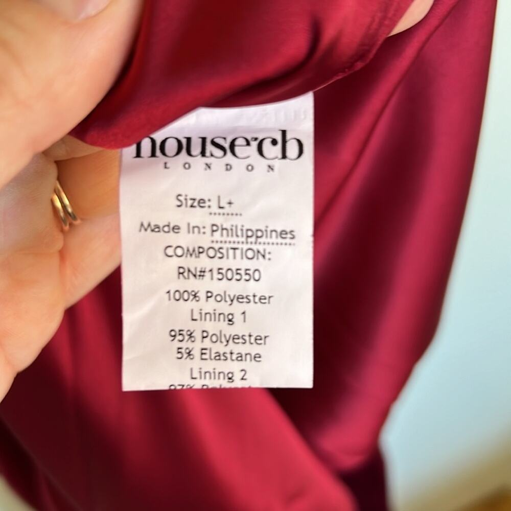 House of CB Flora Jewel Tone Satin Pleated Corset Midi Dress Size XL Wine - Picture 6 of 8